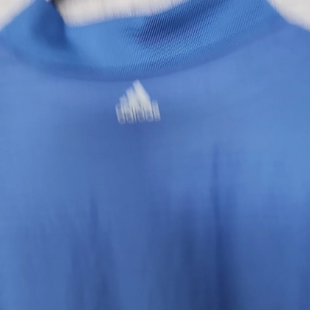 adidas Men's Striped Blue Polo Shirt